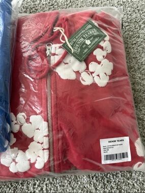 Denim Tears Red Floral Zip Hoodie